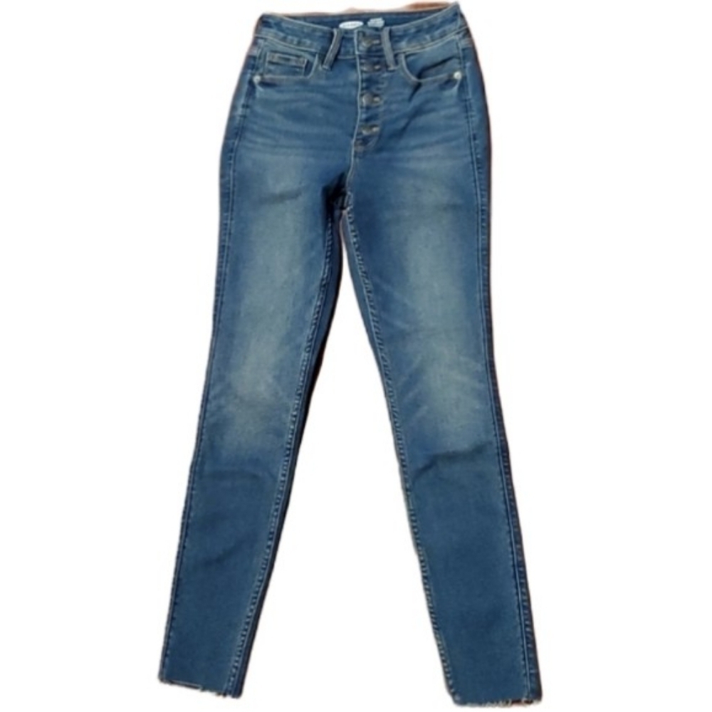 Old Navy Jeans Womens Size 0 Rockstar Extra high rise button fly Denim New